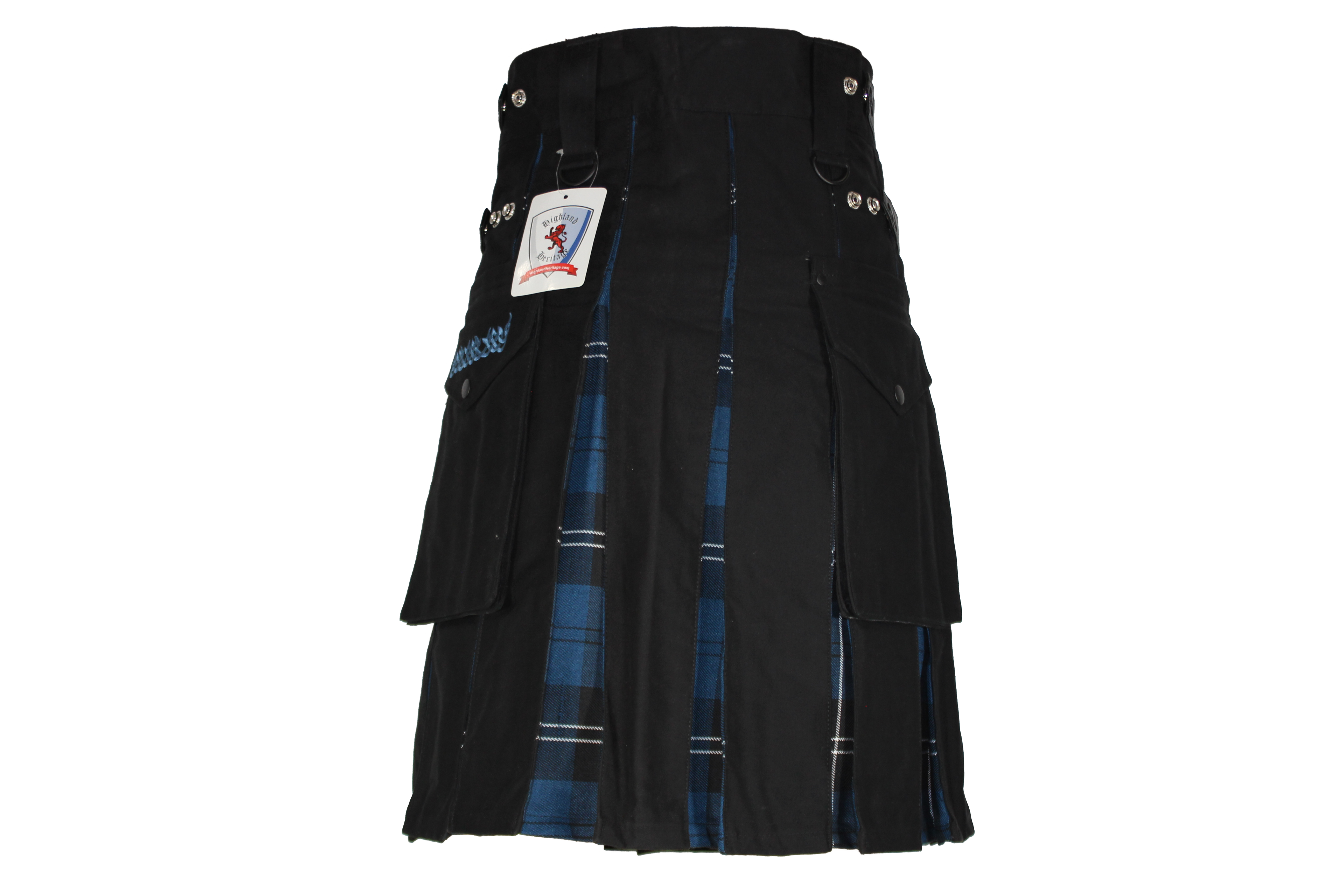 black and blue kilt