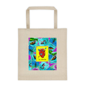 Las Damas Corazon Loteria All Over Tote Bag 12oz - 