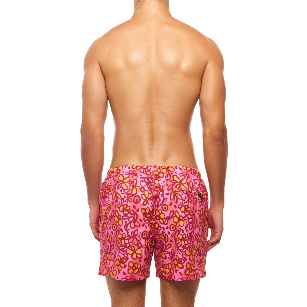 5.5" Truro Swim Short - Sketchbook Cosmos, Pink Multi