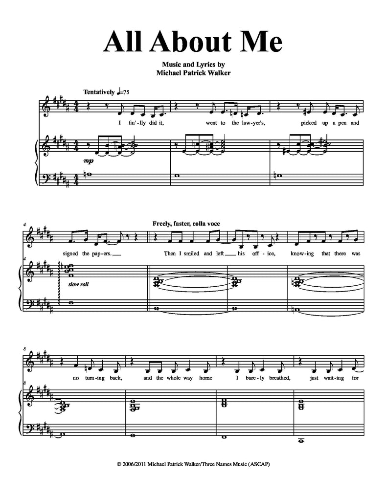 All About Me Newmusicaltheatre Com Sheet Music Newmusicaltheatre