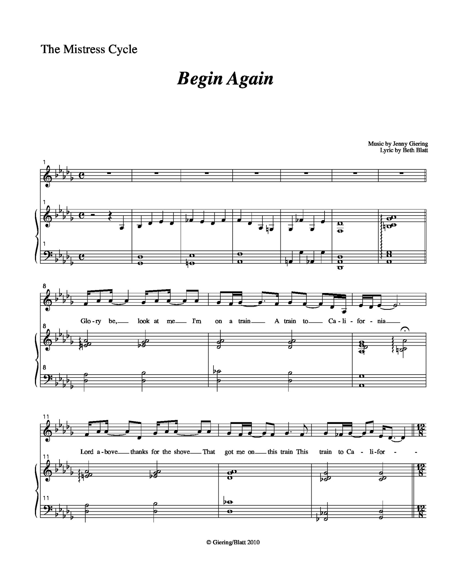 Begin Again | newmusicaltheatre.com | Sheet Music – NewMusicalTheatre