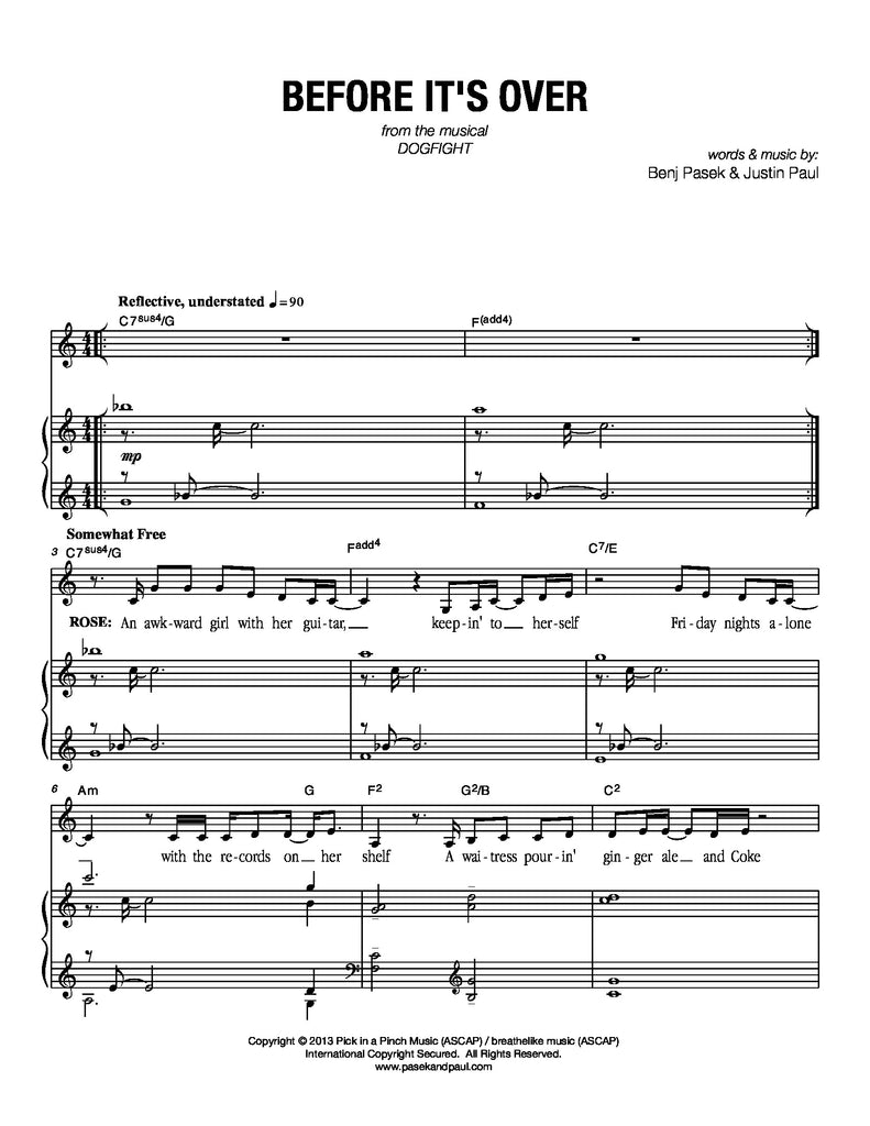 Before It S Over Newmusicaltheatre Com Sheet Music Newmusicaltheatre