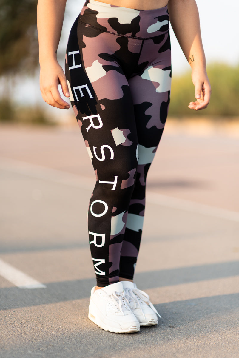 green camo workout leggings