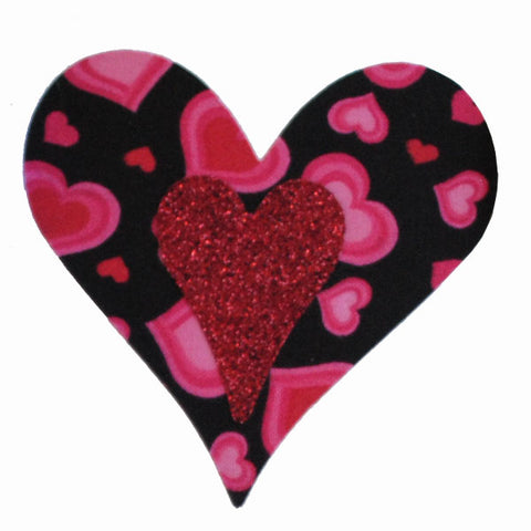 Red GlitterFlex Valentines heart shape.