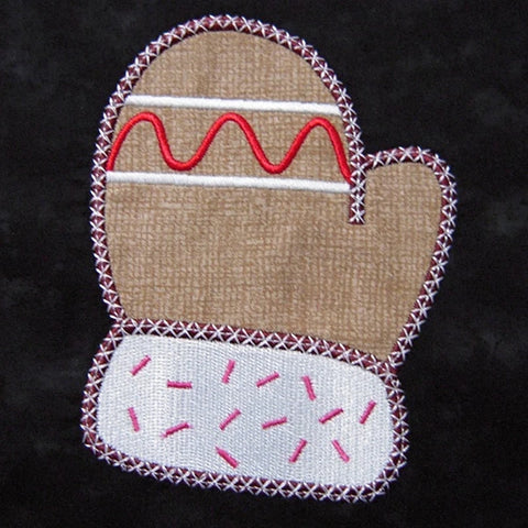 Picture of machine embroidered mitten at Sew Inspired by Bonnie