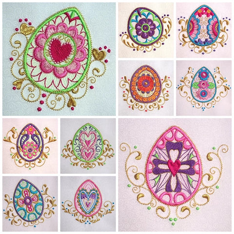 Picture of 10 Easter egg machine embroidery designs