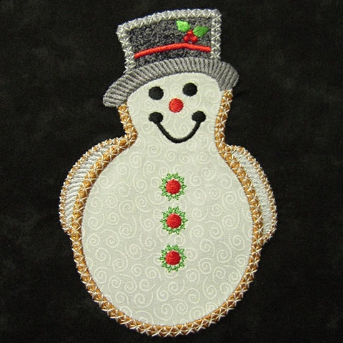 Picture of machine embroidery snowman design at Sew Inspired by Bonnie