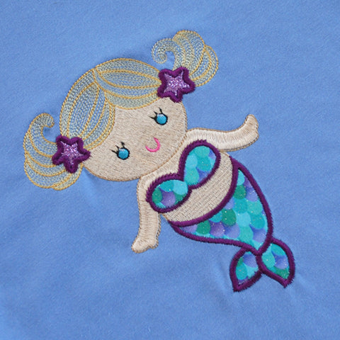 Picture of machine embroidered mermaid design at Sew Inspired by Bonnie
