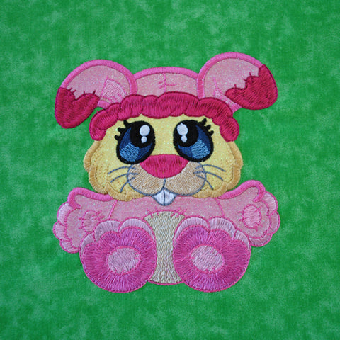 Picture of machine applique'd rabbit on Bonnie's Blog at Sew Inspired by Bonnie
