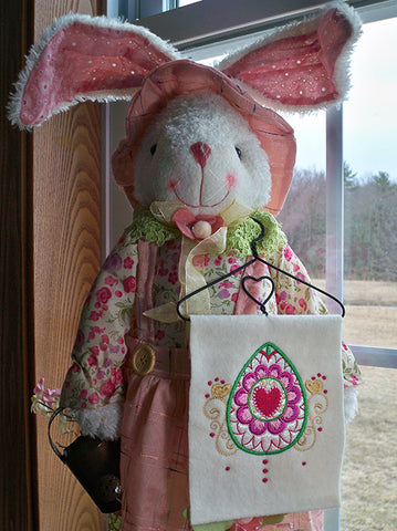 Picture of Easter bunny with Eggsquisite Jewel machine applique Easter egg