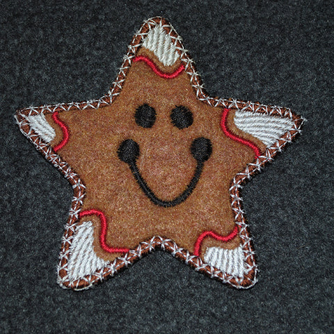 Picture of machine applique'd Christmas star design at Sew Inspired by Bonnie