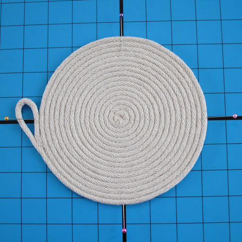 Embroidering on a Rope Bowl or Trivet