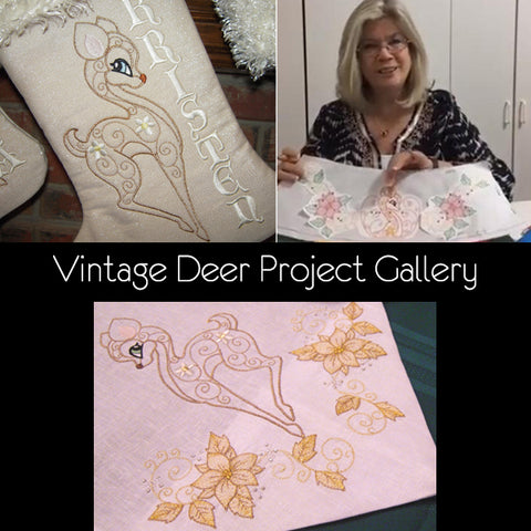 Picture of gallery of projects of Vintage Deer machine embroidery at Bonnie's Blog