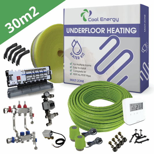 Water Underfloor Heating Kit - Multi Zone - 30m2 to 120m2 Area - Cool Energy Shop