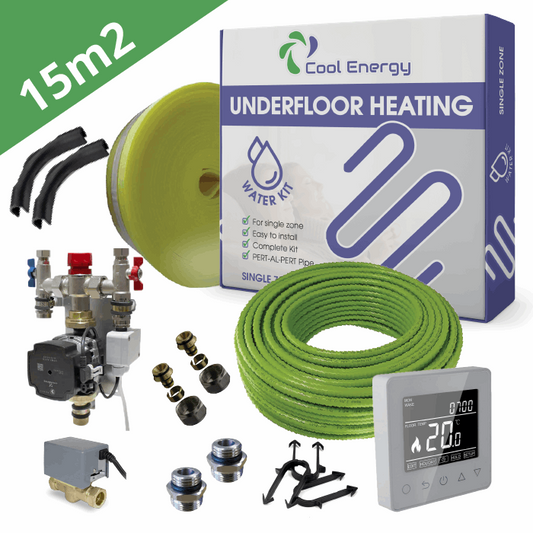 Water Underfloor Heating Kit - Single Zone - 15m2 to 120m2 Area - Cool Energy Shop