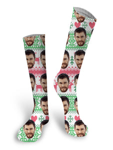 Christmas Face Socks Custom Photo Socks Dog Socks Stelly Socks