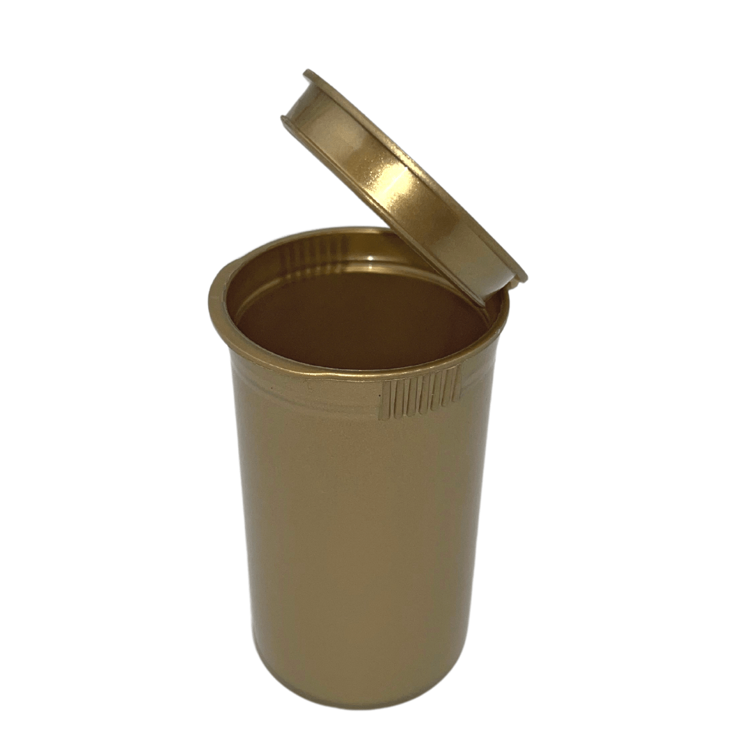 19 Dram Gold Opaque Plastic Pop Top Container, 225/cs