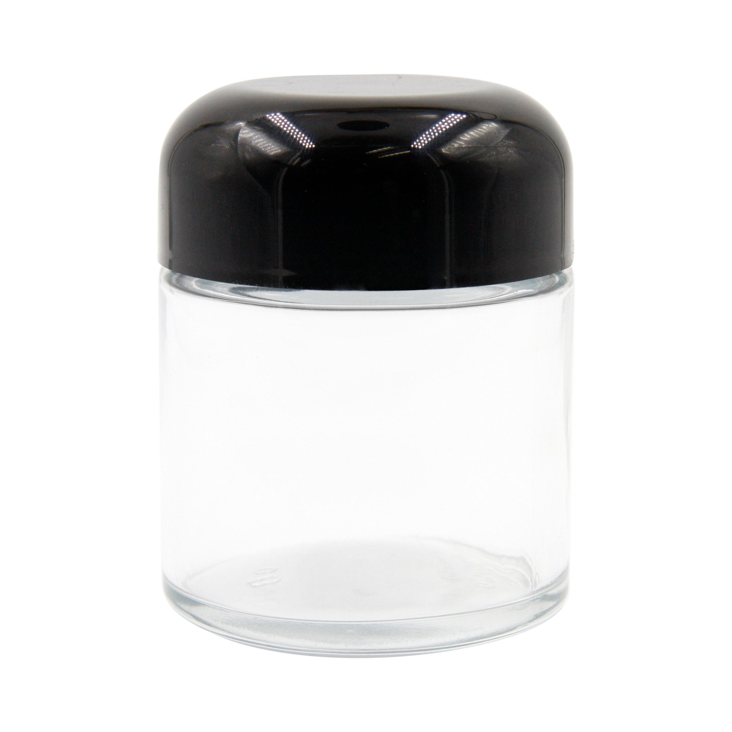 2OZ Glass Concentrate Container with Black Cap Child proof