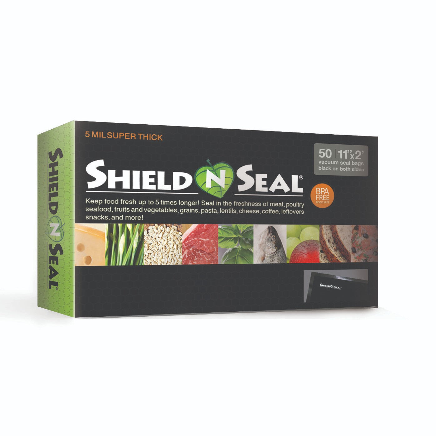  ShieldNSeal Vacuum Seal Bags (All Black, 11 x 24