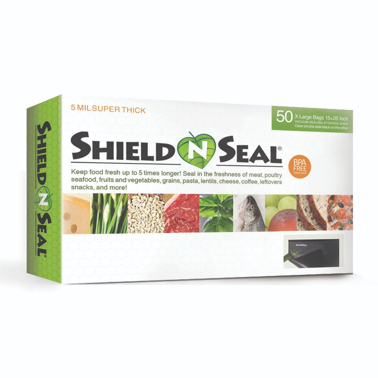 Shield N Seal Precut Vacuum Sealer Bag (15 x 20 / Box of 50)