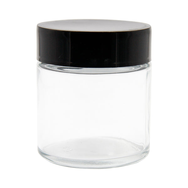 28g Concentrate Container, Clear, Child Resistant Glass Jar