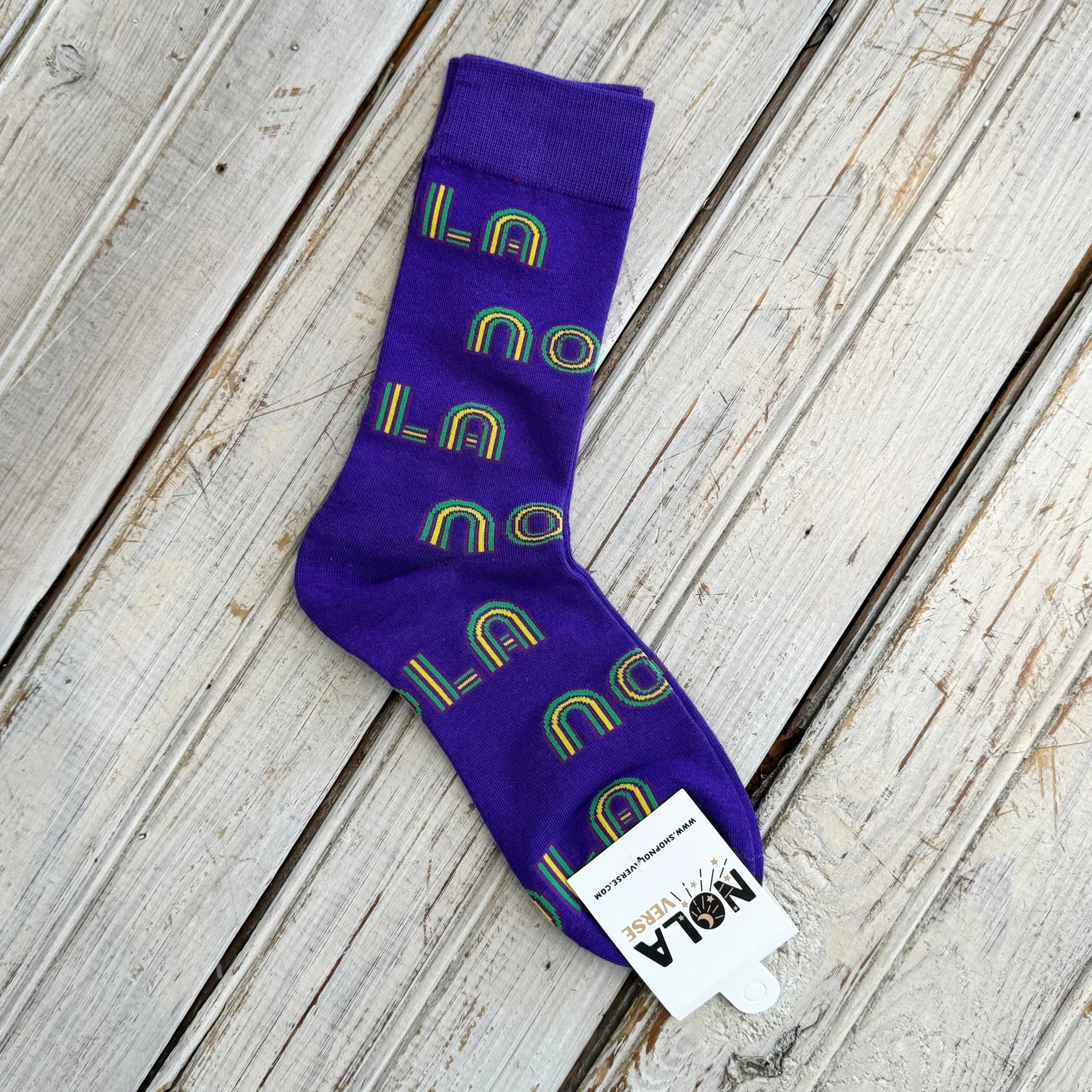 Nolaverse Mardi Gras NOLA Sock- Purple