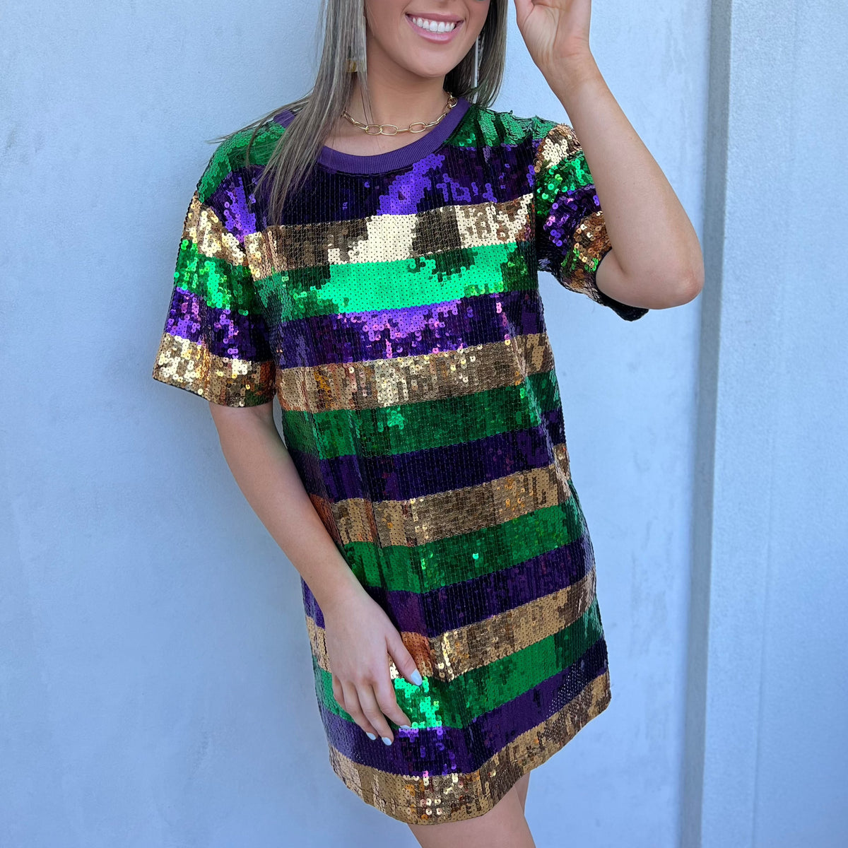 Mardi Gras Fringe Party Dress: Medium [12-114MGM] 