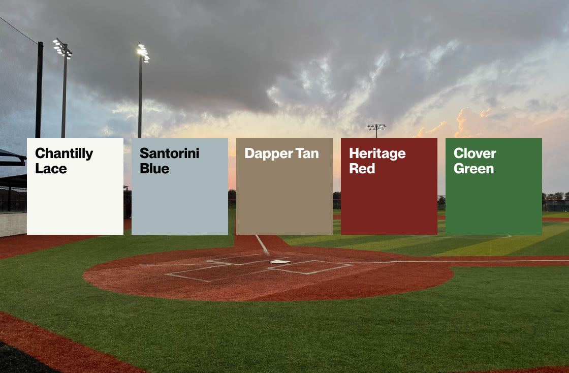 Colors inspired by days and nights at the ballpark