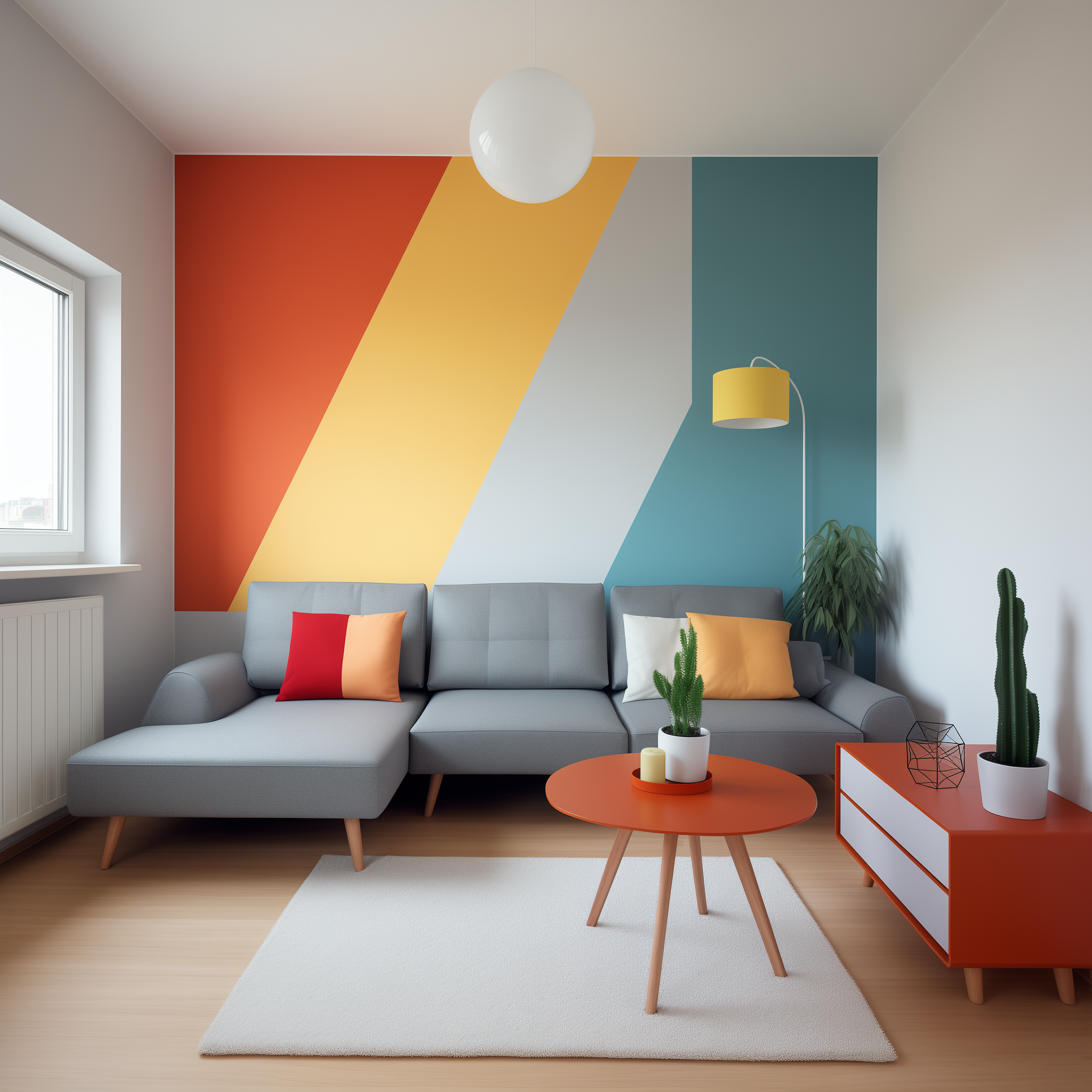 Primary Color Blocking on one wall