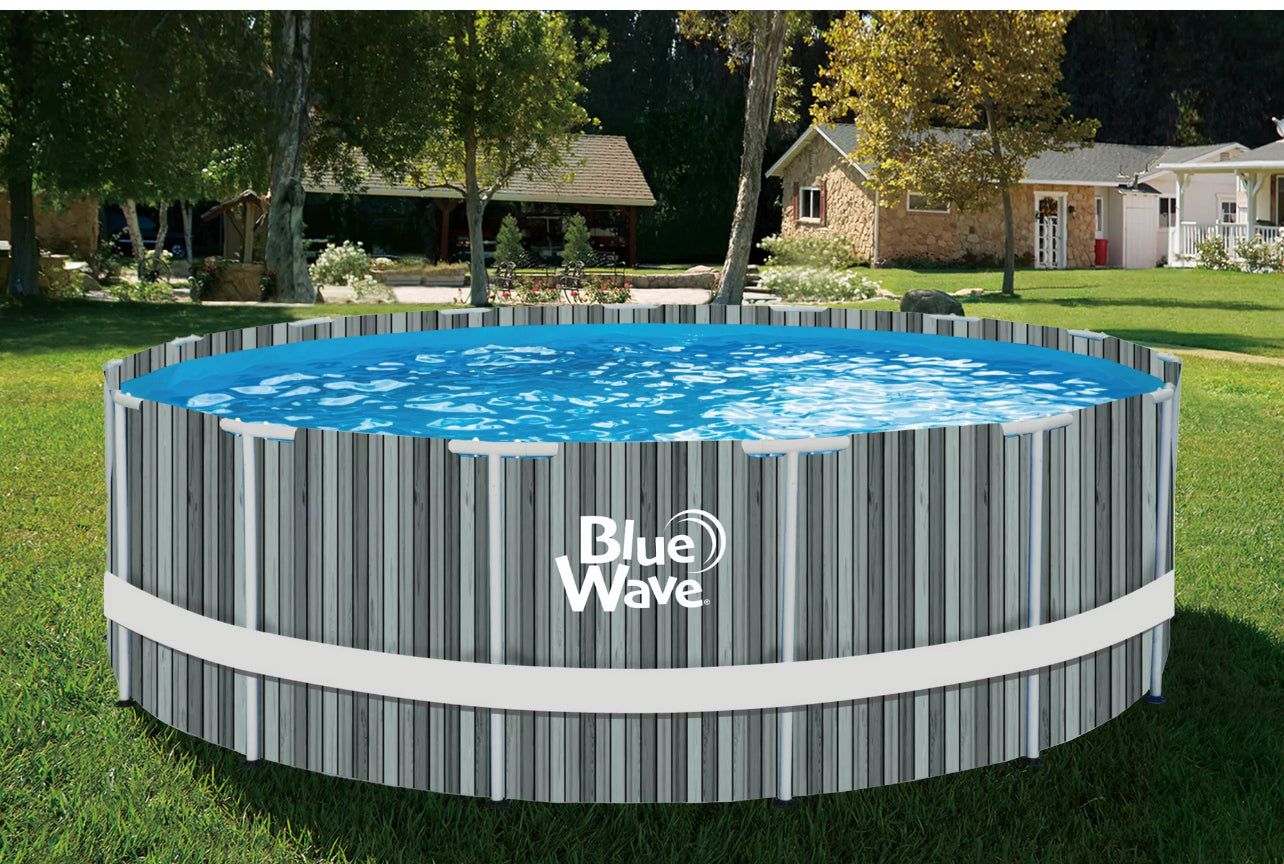 Blue Wave Aspen 15-ft Round 48-in Deep Above Ground Swimming Pool Package with Cover- new