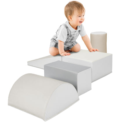 5-Piece Kids Climb & Crawl Soft Foam Shapes Structure Playset. New