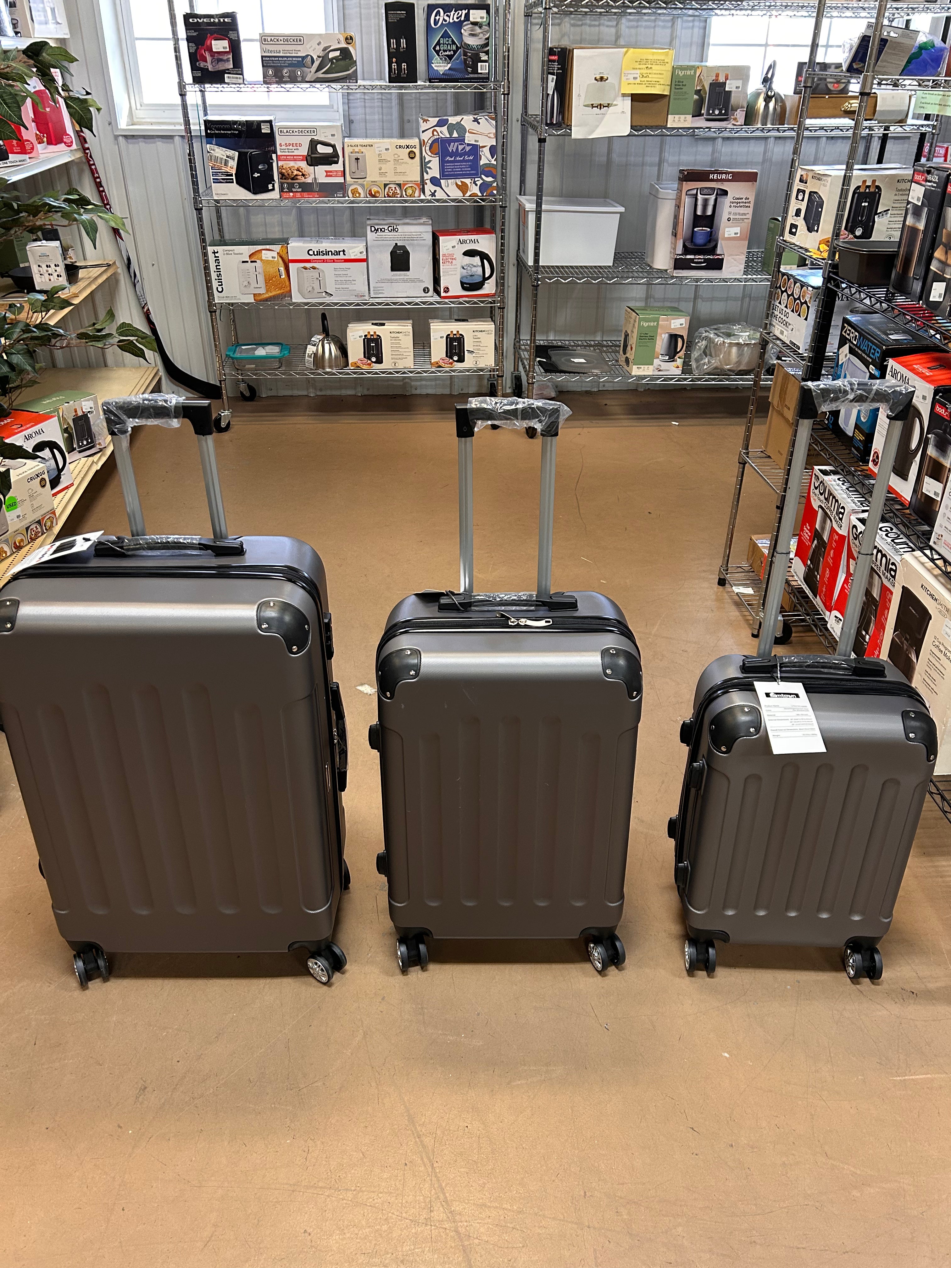 Zimtown Hardside Lightweight Spinner Dark Grey 3 Piece Luggage Set with TSA Lock! (NEW)