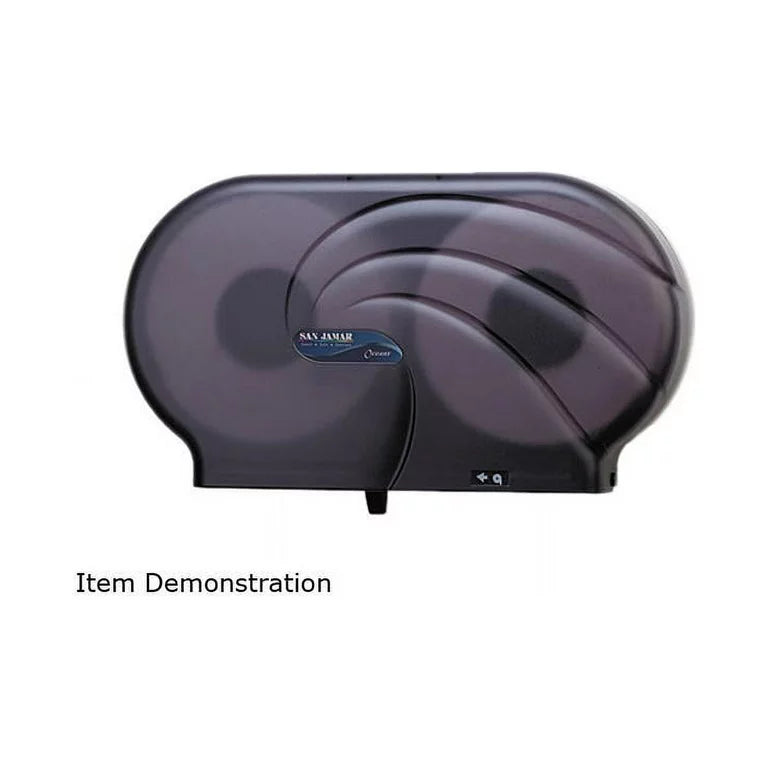 San Jamar Twin 9" JBT Toilet Tissue Dispenser, Oceans, 19 x 5.25 x 12, Transparent Black Pearl**New in box**