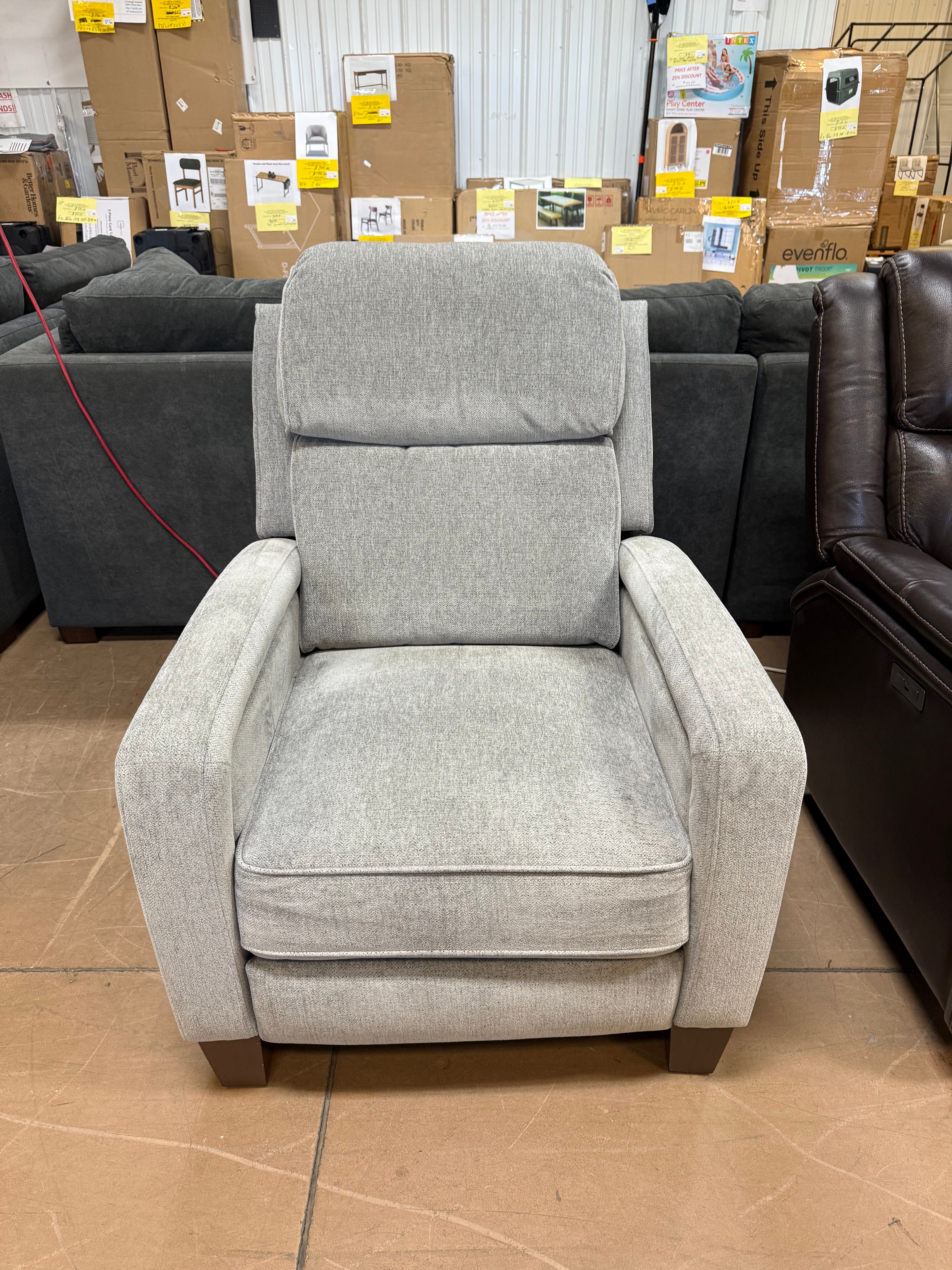 Wessen Fabric Pushback Recliner, Gray!! NEW AND ASSEMBLED!!