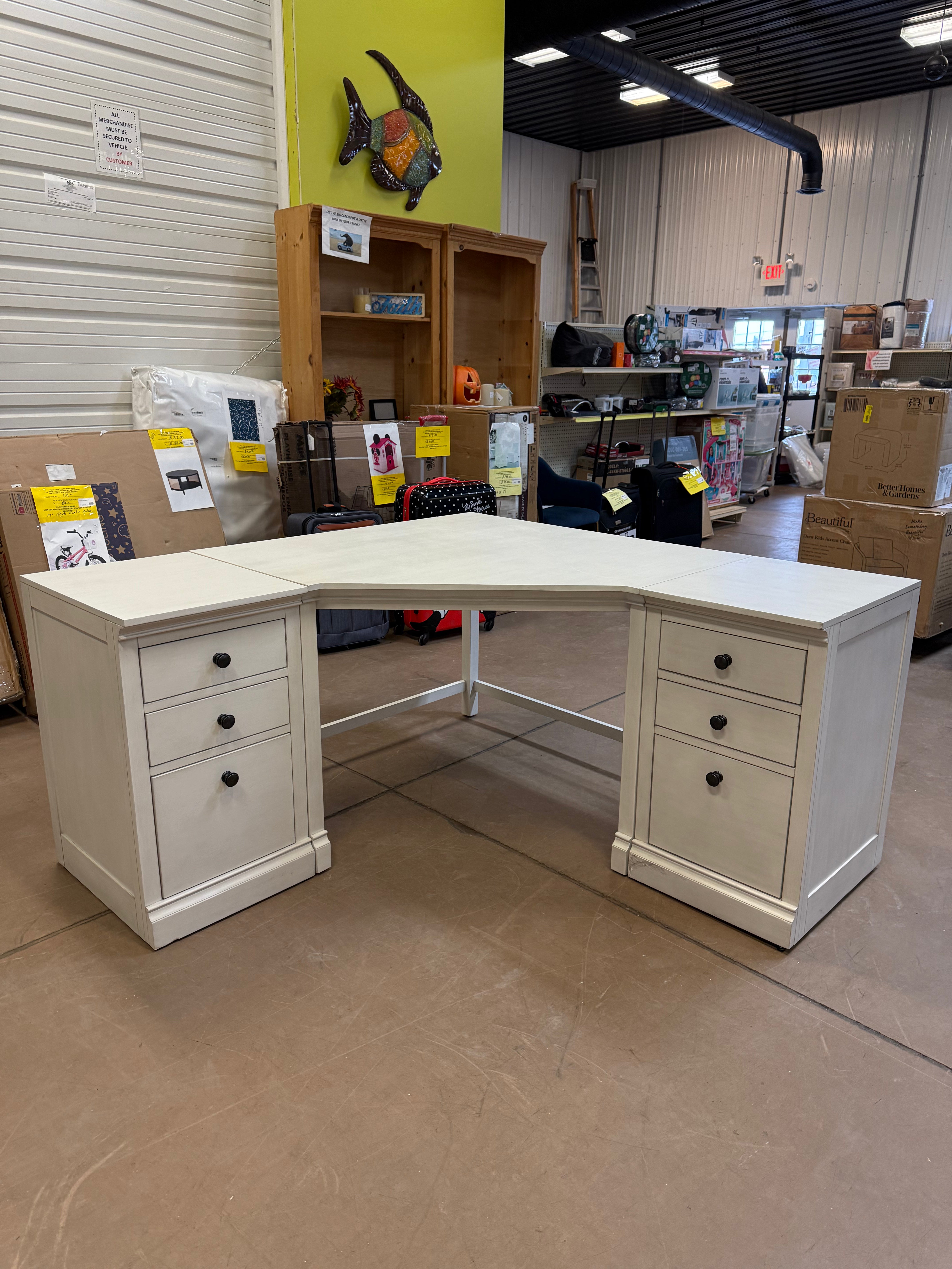 Thomasville 60" 3-piece Modular Corner Desk! (NEW - SCRATCHED FROM SHIPPING - PHOTOS SHOWN)