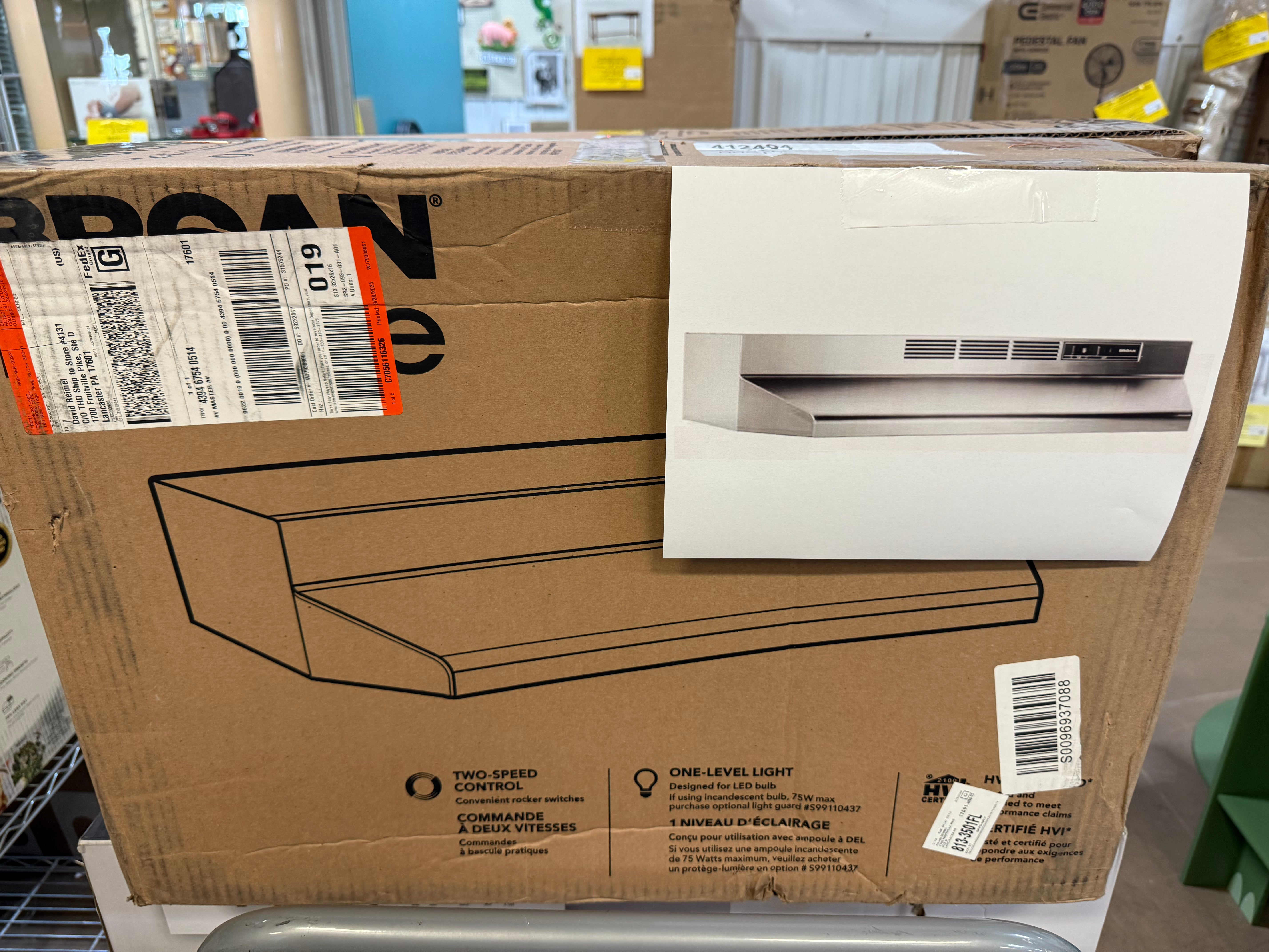 Broan-Nutone 41000 Series 24 in. Ductless Under Cabinet Range Hood with Light in Stainless Steel! (NEW IN BOX)