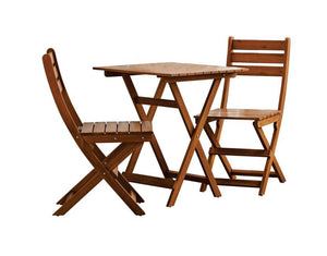 Mainstays Outdoor Patio 3-Piece Wood Bistro Set, Natural Color- NEW AND ASSEMBLED!!!