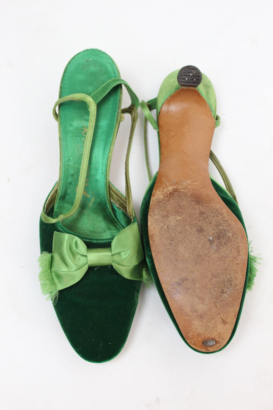 green velvet kitten heels