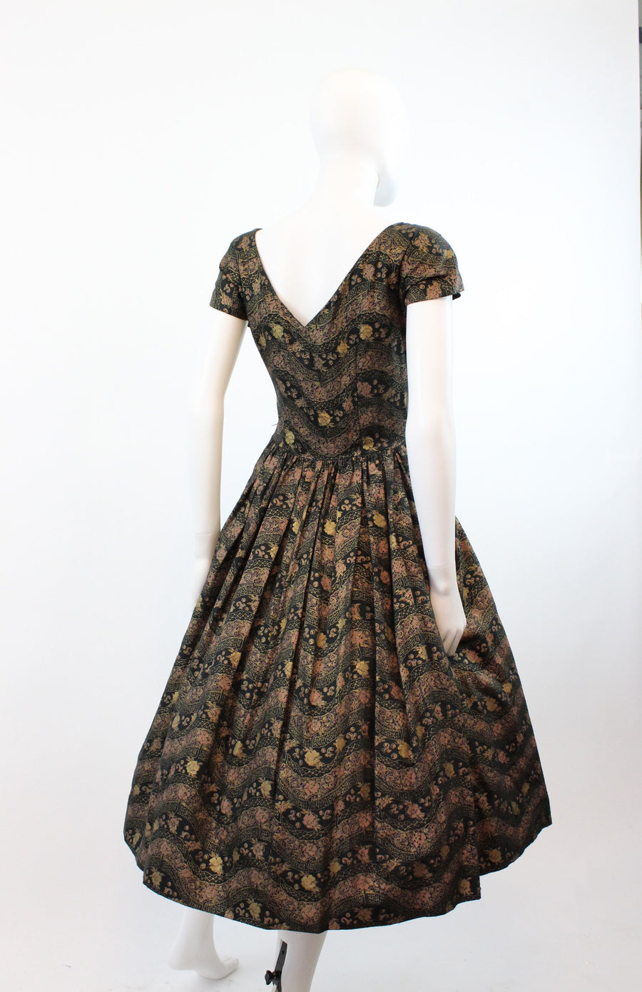 1950s Pat Hartley metallic floral dress xs | new spring – Crush Vintage