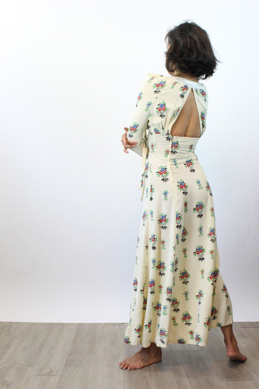 1970s 1973 OSSIE CLARK Celia Birtwell open back maxi dress xs | new su ...