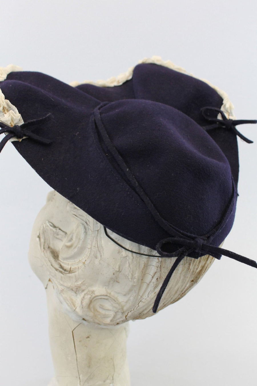 navy saucer hat