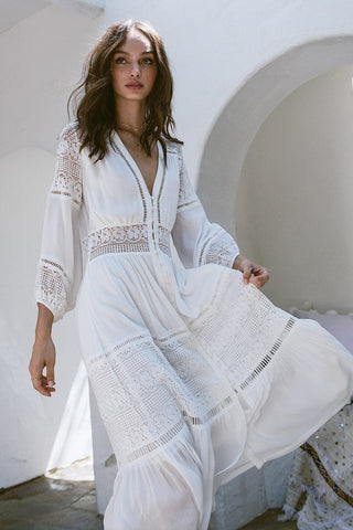 white bohemian dresses cheap