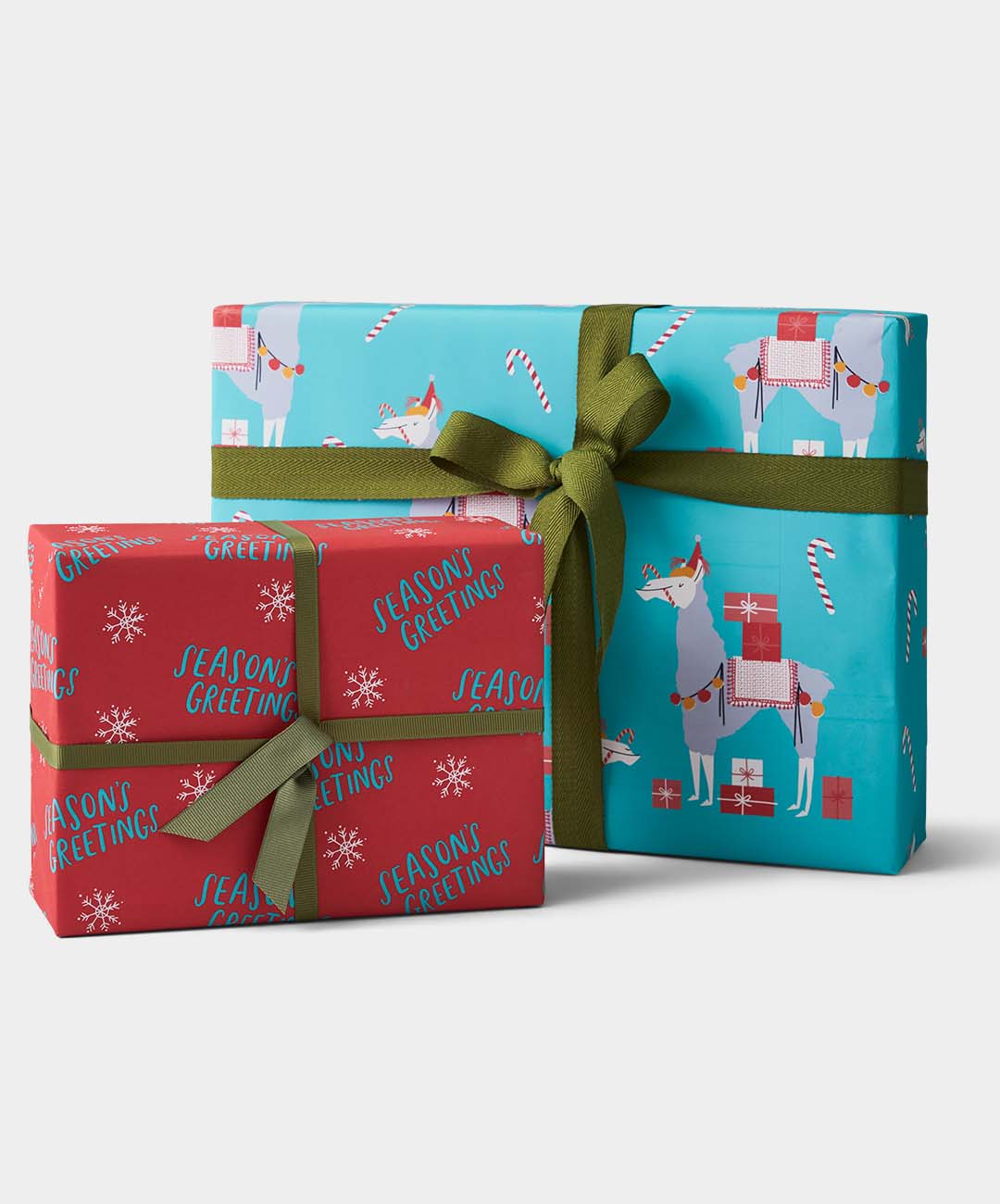 Reversible Wrapping Paper, Llamas & Greetings