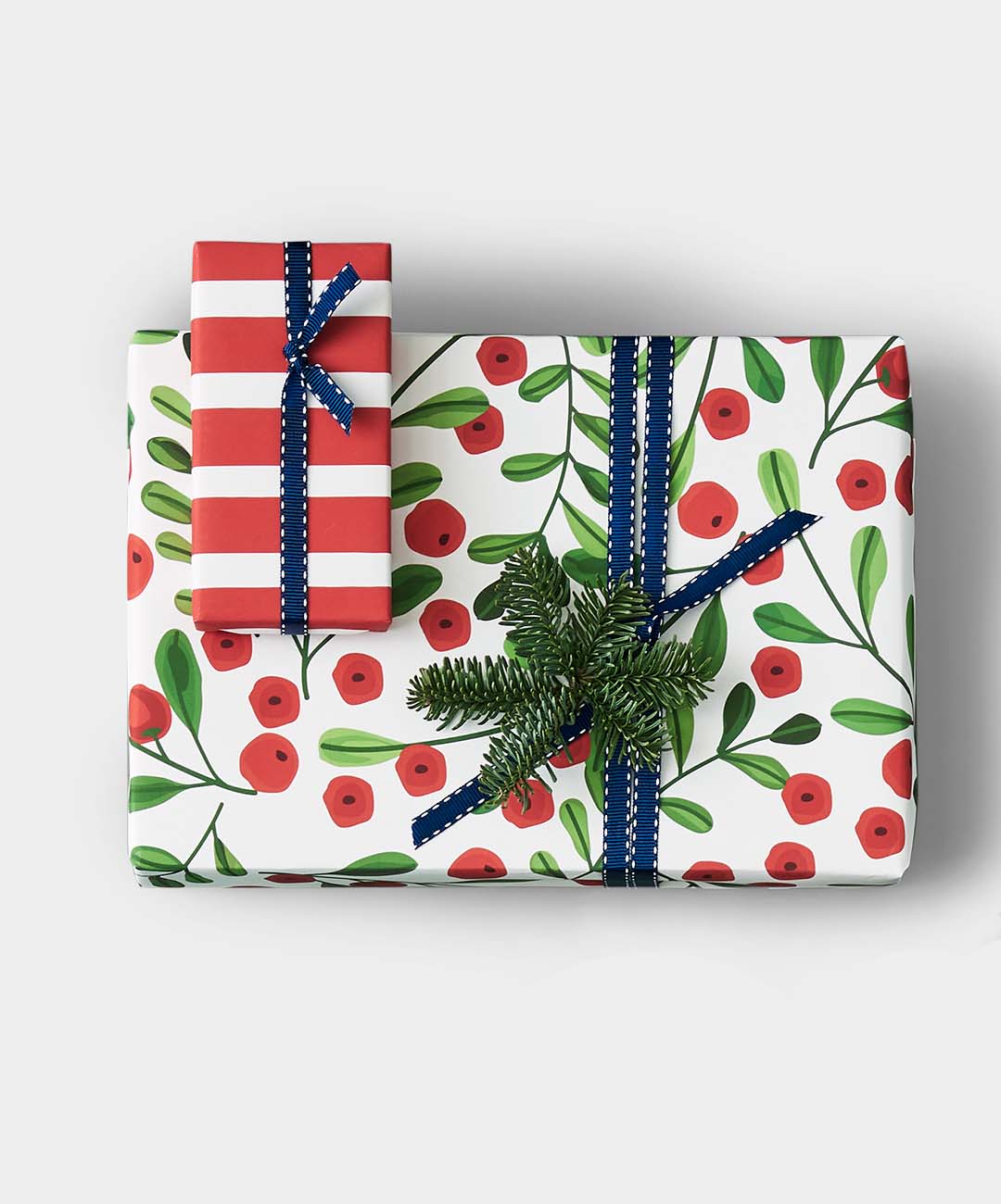 Reversible Wrapping Paper, Berries & Stripes