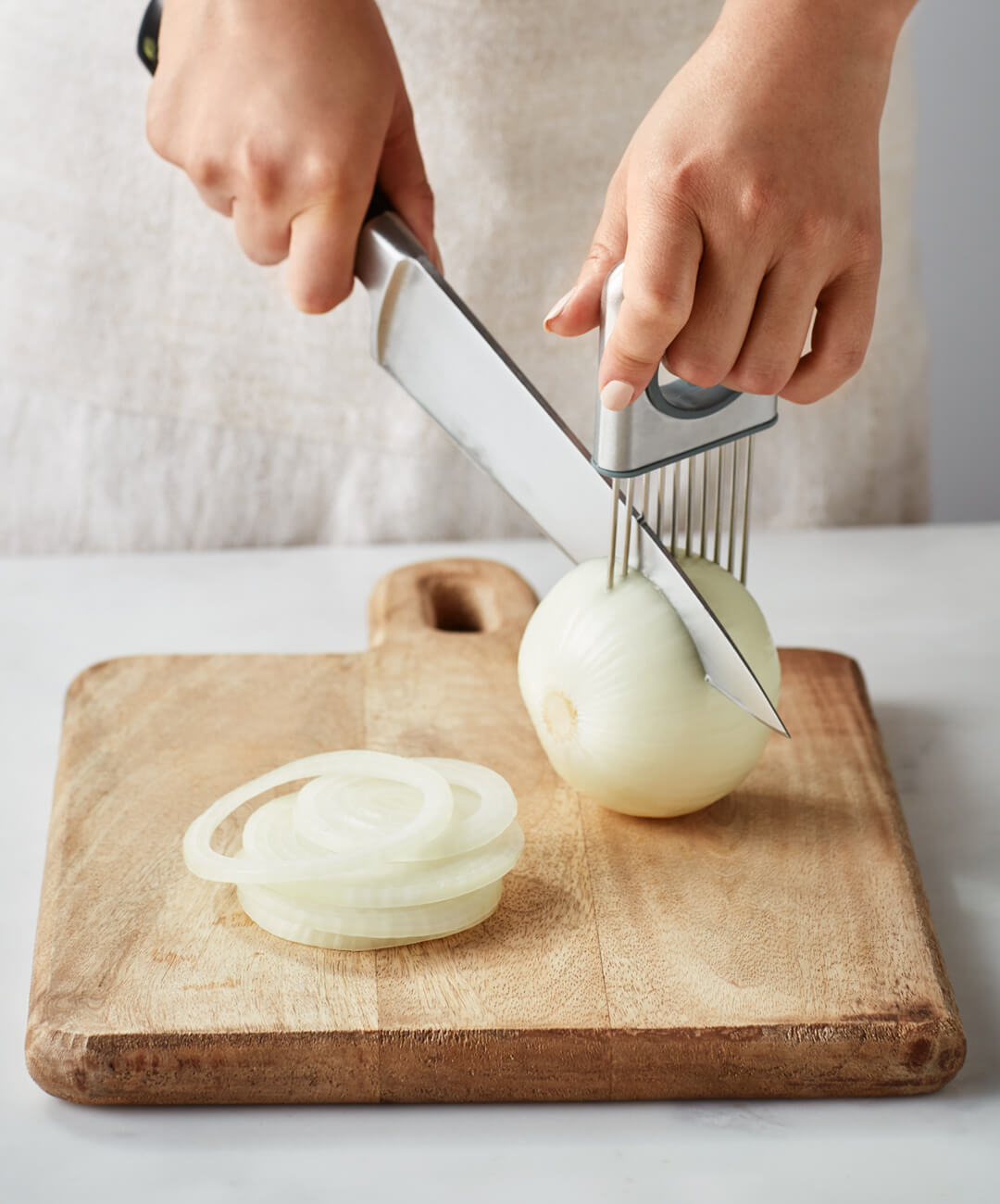 onion slicer guide