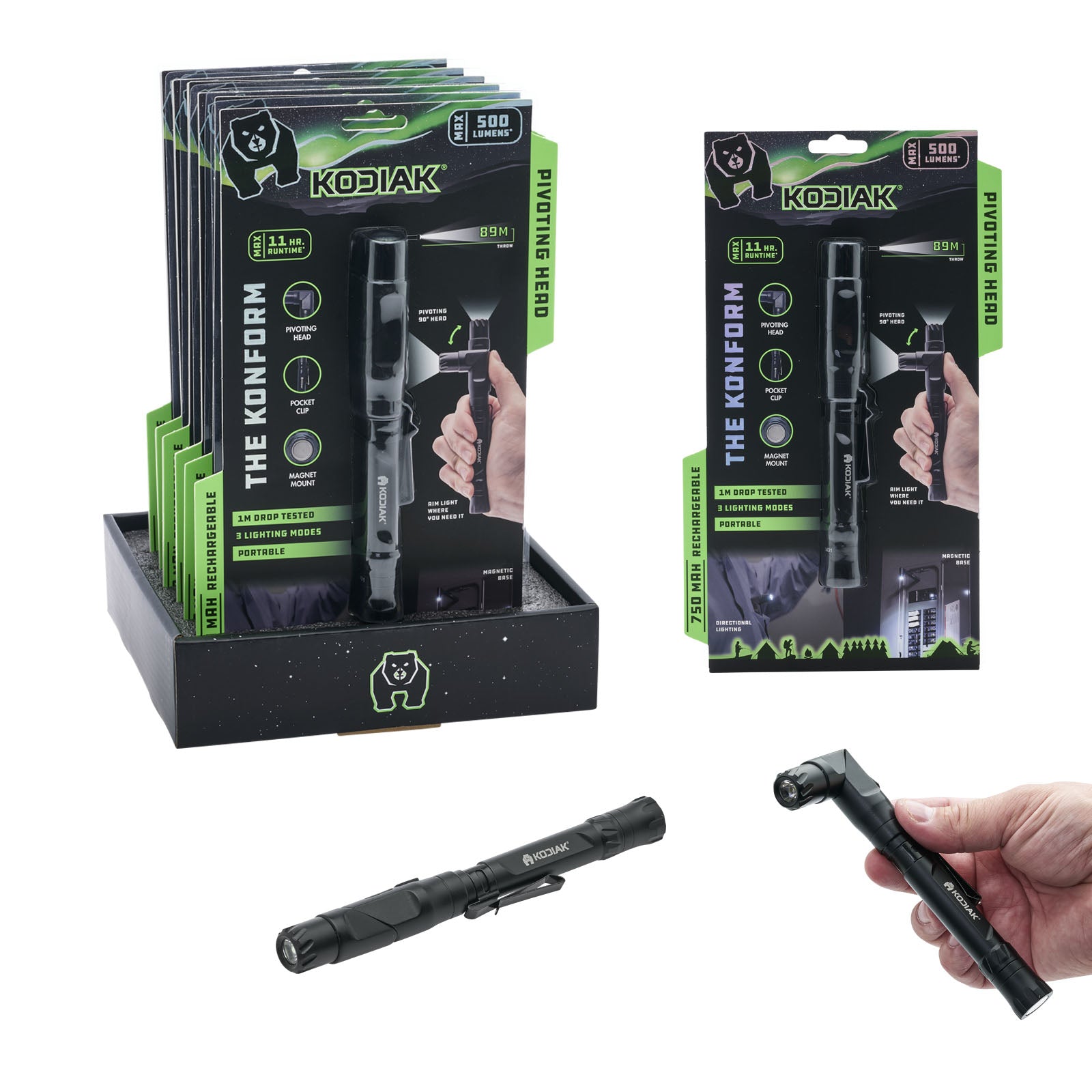 Kodiak® Konform Rechargeable Flashlight with Pivoting Head