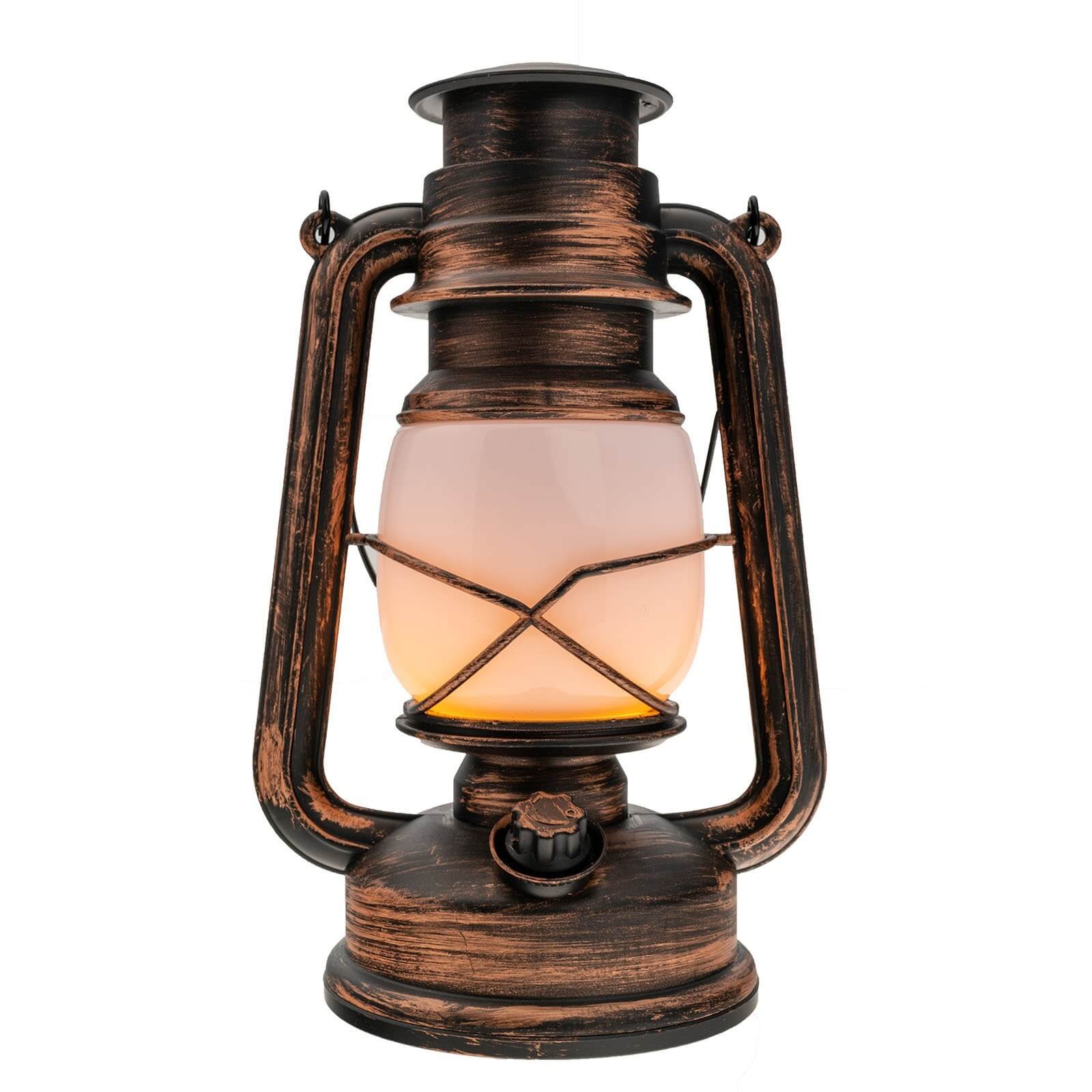 LitezAll Resin Vintage Lantern with Dual Light Modes and Dimmer