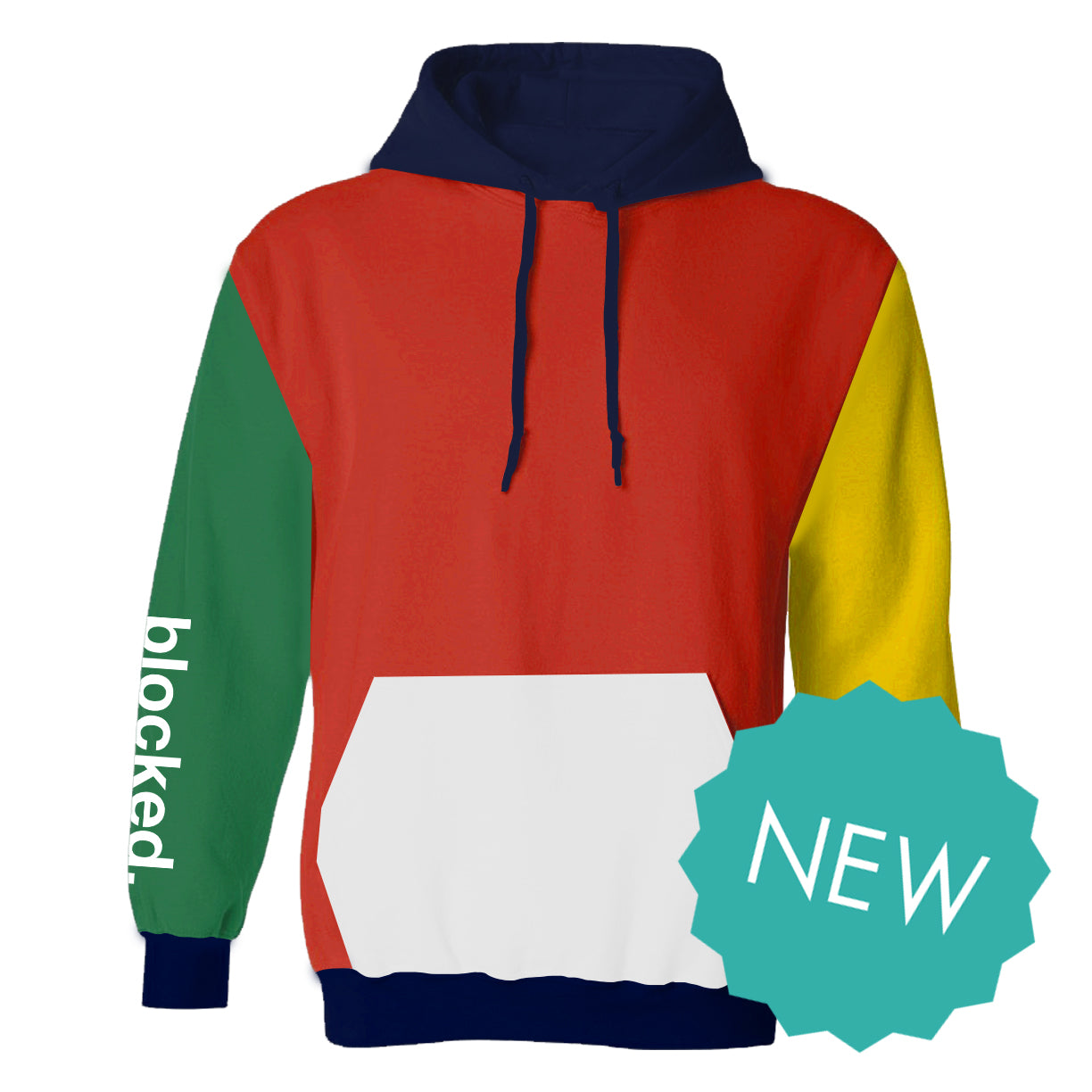 multicolor color block hoodie