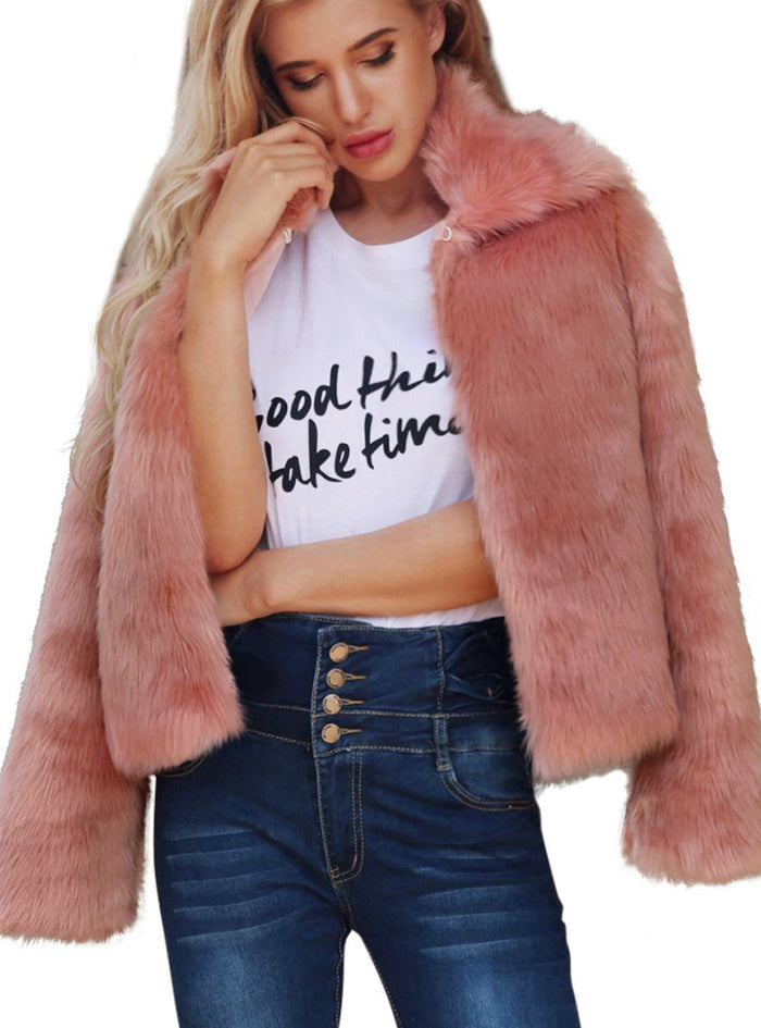 The Lapel Coat Women's New Faux Fur Short – Lilacoo