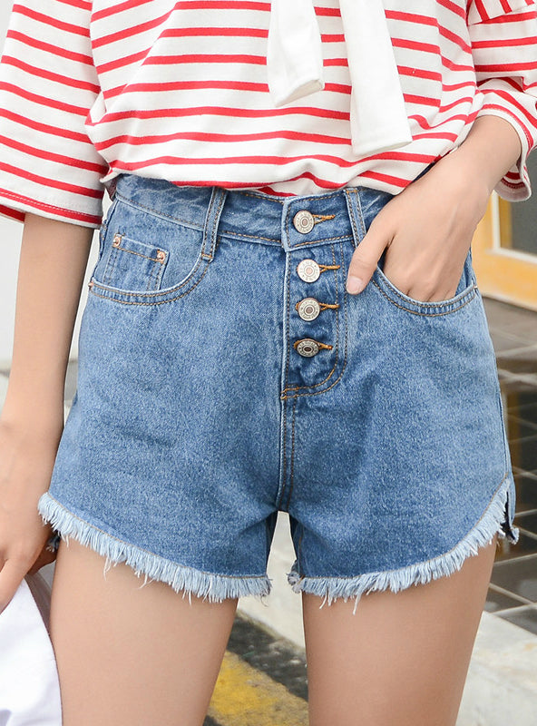 wide jean shorts